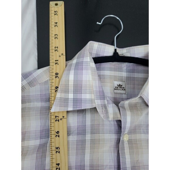 Peter Millar Shirt Mens Medium Button Up Long Sleeve Plaid Preppy Adults - Picture 10 of 10